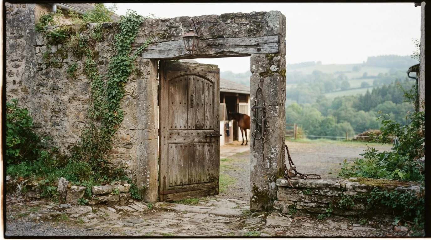 Entrée du Ecurie des Chênes, centre équestre à Saint-Didier-la-Forêt