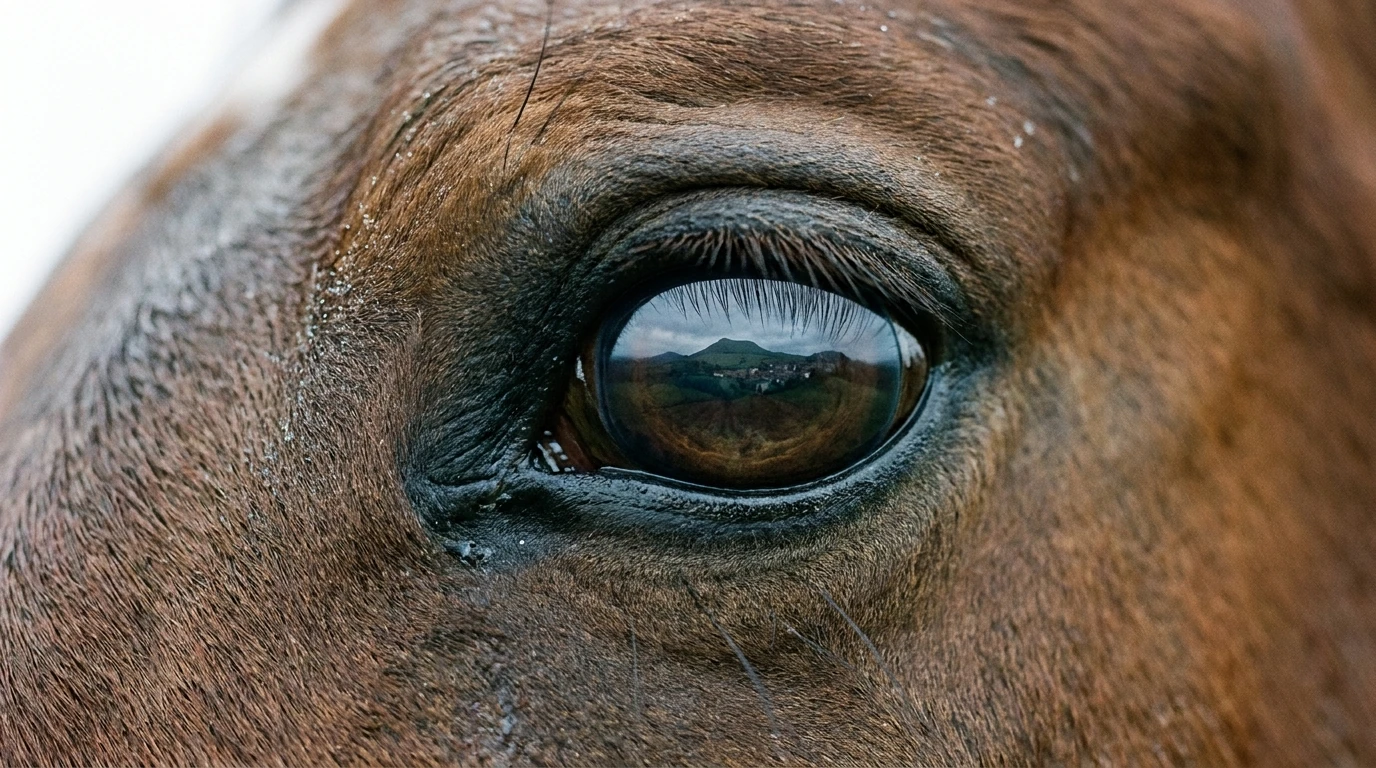 Un regard de cheval au Ecurie des Chênes, Saint-Didier-la-Forêt